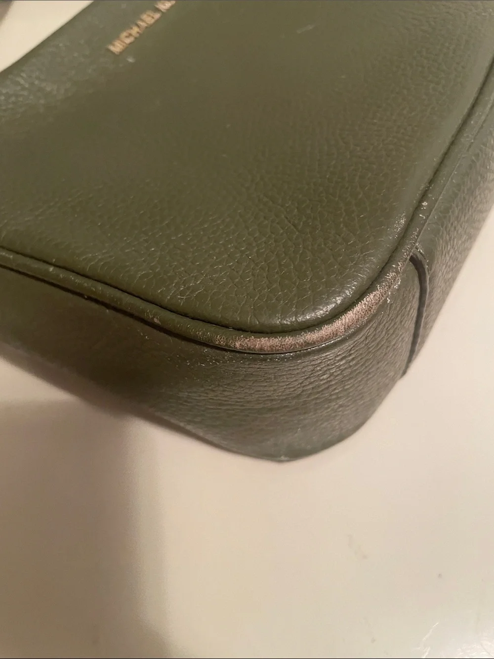 Michael Kors Shoulder bag camera Ginny MD Leather Green Plain 32FGGNM8L Used